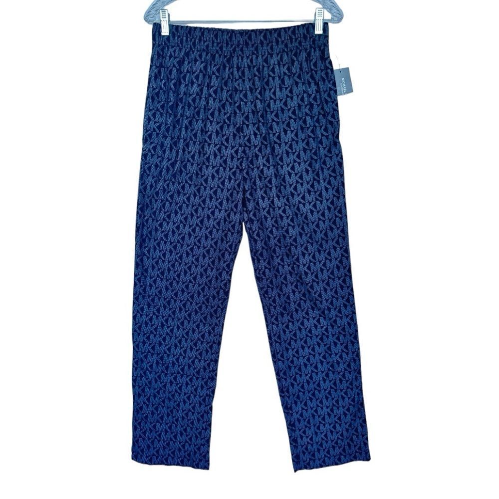 MICHAEL Michael Kors Navy Blue Logo-Print Joggers